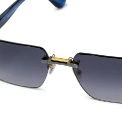Dita Eyewear Preloved - Dita Meta-EVO DTS147-A-02 Custom Antique Silver Blue Swirl Sunglasses< Preloved Accessories|Sunglasses