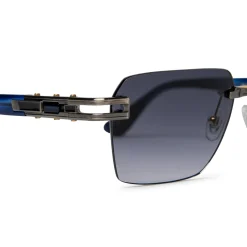 Dita Eyewear Preloved - Dita Meta-EVO DTS147-A-02 Custom Antique Silver Blue Swirl Sunglasses< Preloved Accessories|Sunglasses