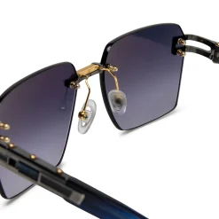 Dita Eyewear Preloved - Dita Meta-EVO DTS147-A-02 Custom Antique Silver Blue Swirl Sunglasses< Preloved Accessories|Sunglasses