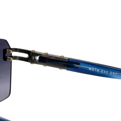 Dita Eyewear Preloved - Dita Meta-EVO DTS147-A-02 Custom Antique Silver Blue Swirl Sunglasses< Preloved Accessories|Sunglasses