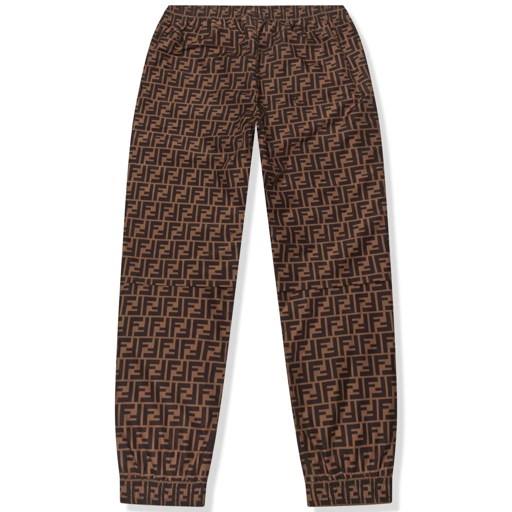 Fendi Preloved - FF Logo Brown Nylon Track Pants< Bottoms