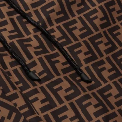 Fendi Preloved - FF Logo Brown Nylon Track Pants< Bottoms