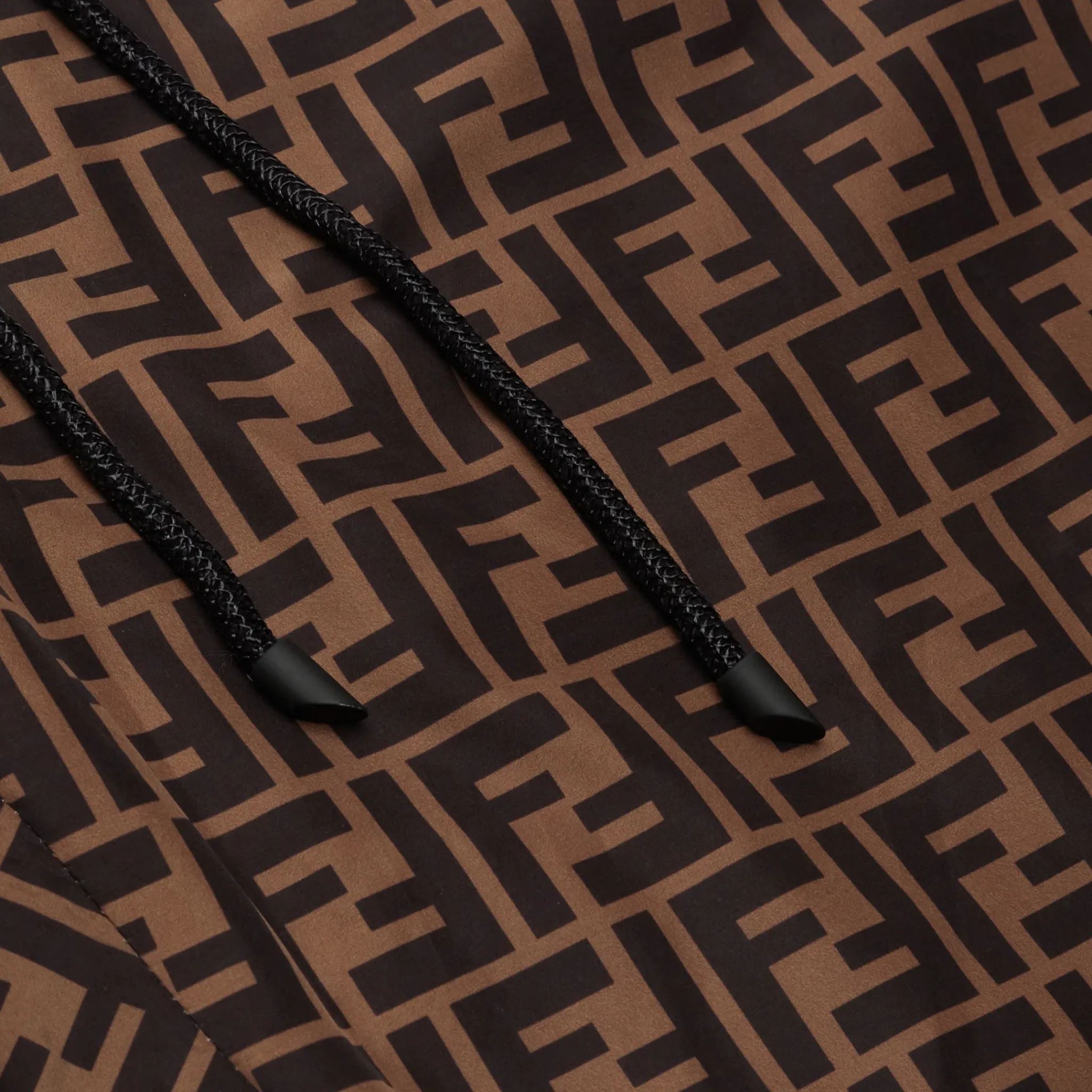 Fendi Preloved - FF Logo Brown Nylon Track Pants< Bottoms