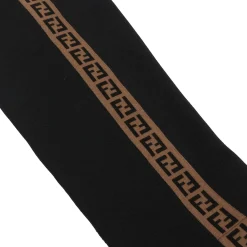 Fendi Preloved - FF Side Stripe Pintuck Black Sweatpants< Bottoms|Sweatpants