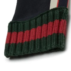 Gucci Preloved - Side Stripe Logo Cotton Blue Kids Hoodie< Sweatshirts & Hoodies