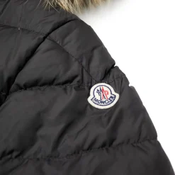 Moncler Preloved - Cluny Black Short Down 100% Real Fur Kids Parka Jacket< Coats & Jackets