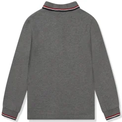 Moncler Preloved - Enfant Pique Cotton L/S Grey Polo Shirt< Polo Shirts