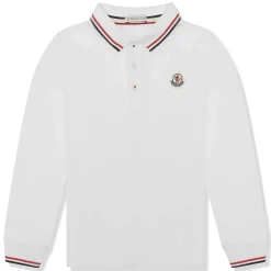 Moncler Preloved - Enfant Pique Cotton White Polo Shirt< Polo Shirts