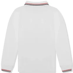 Moncler Preloved - Enfant Pique Cotton White Polo Shirt< Polo Shirts