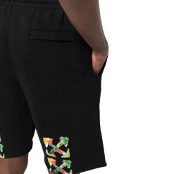 Off-White Preloved - Brush Arrows Black Sweat Shorts< Shorts