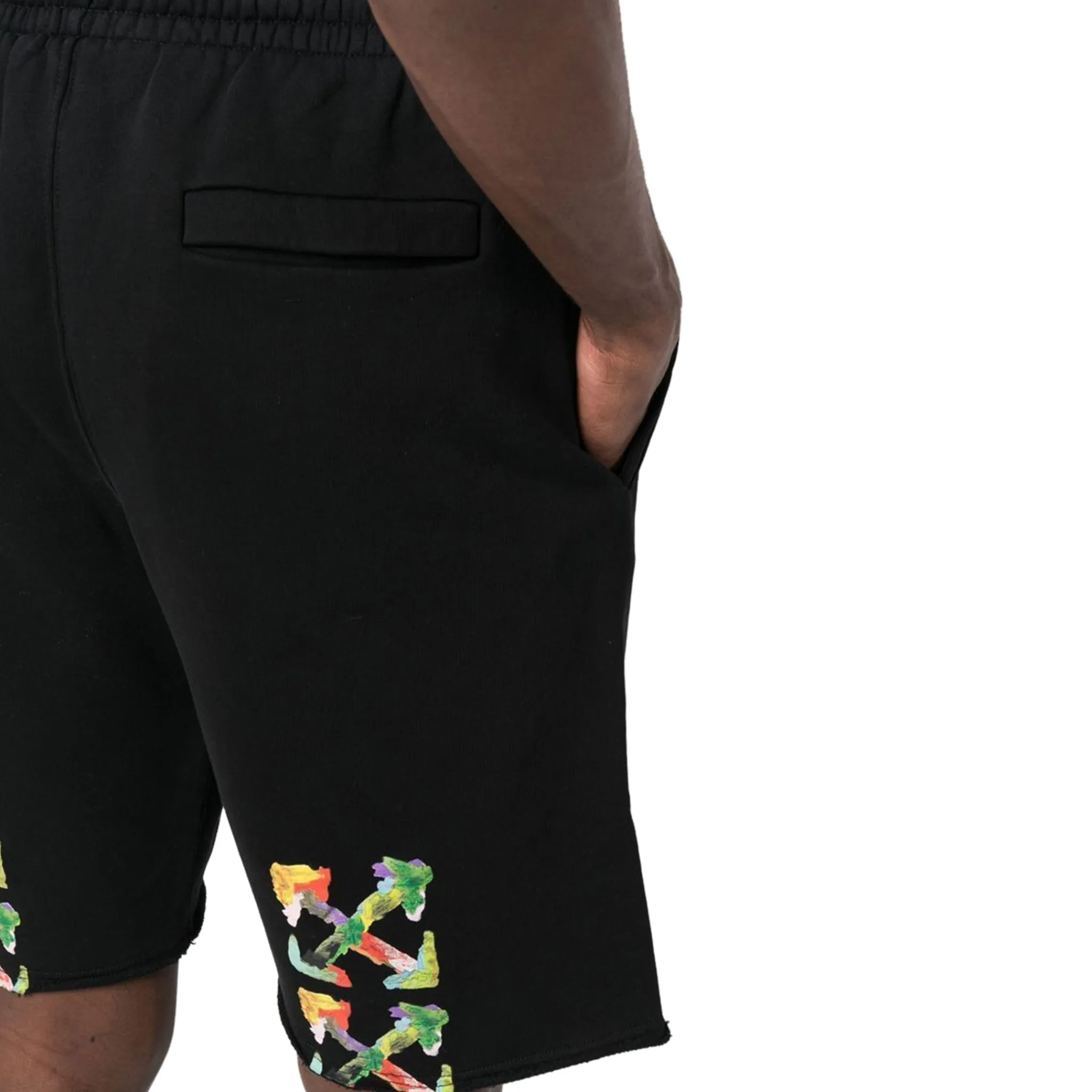 Off-White Preloved - Brush Arrows Black Sweat Shorts< Shorts