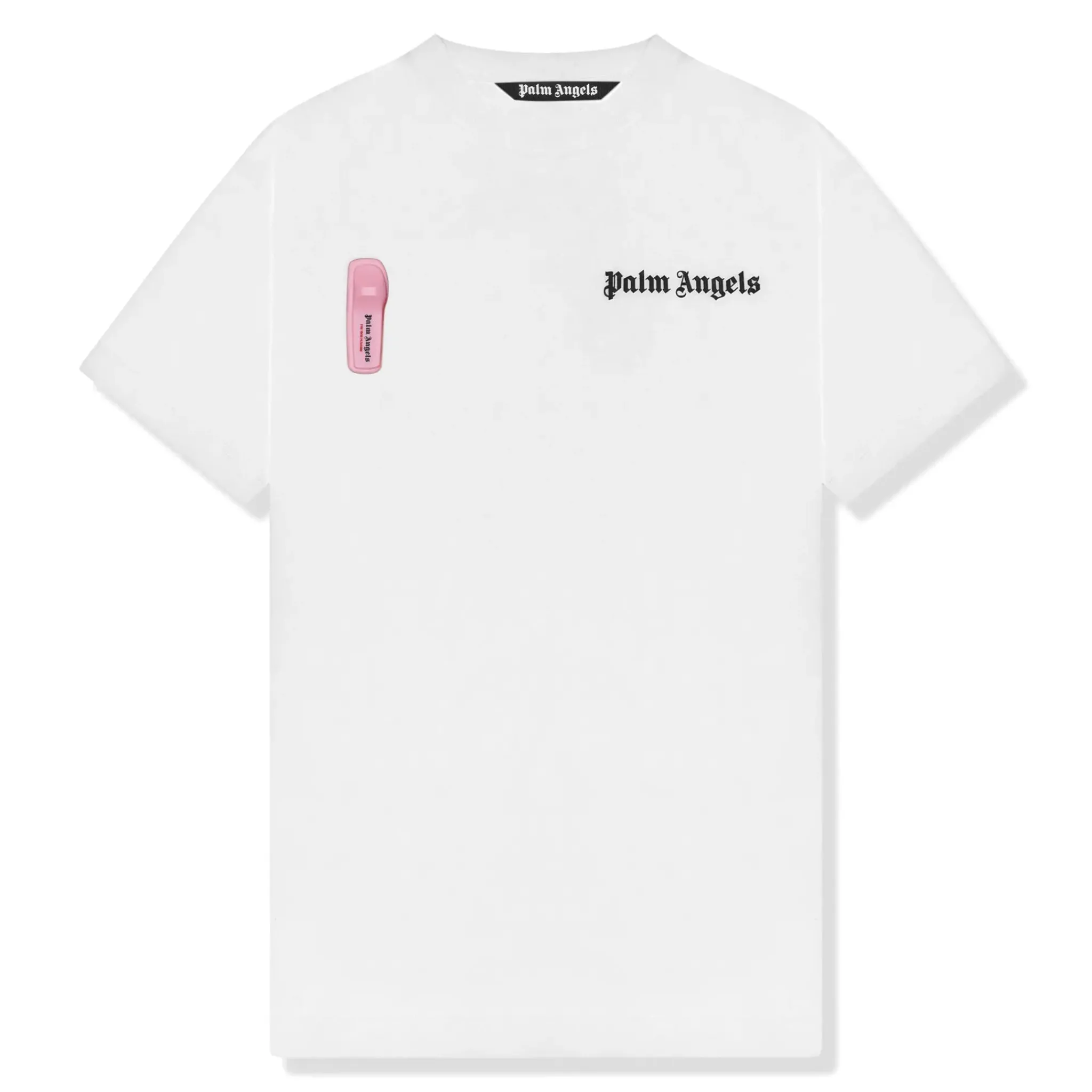 Palm Angels Preloved - Basics White Pink Tag T Shirt< T-shirts
