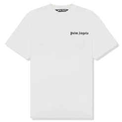 Palm Angels Preloved - Basics White Pink Tag T Shirt< T-shirts