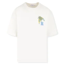 Rhude Preloved - Moonlight Tropics Print Oversized Vintage White T Shirt< T-shirts