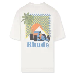 Rhude Preloved - Moonlight Tropics Print Oversized Vintage White T Shirt< T-shirts