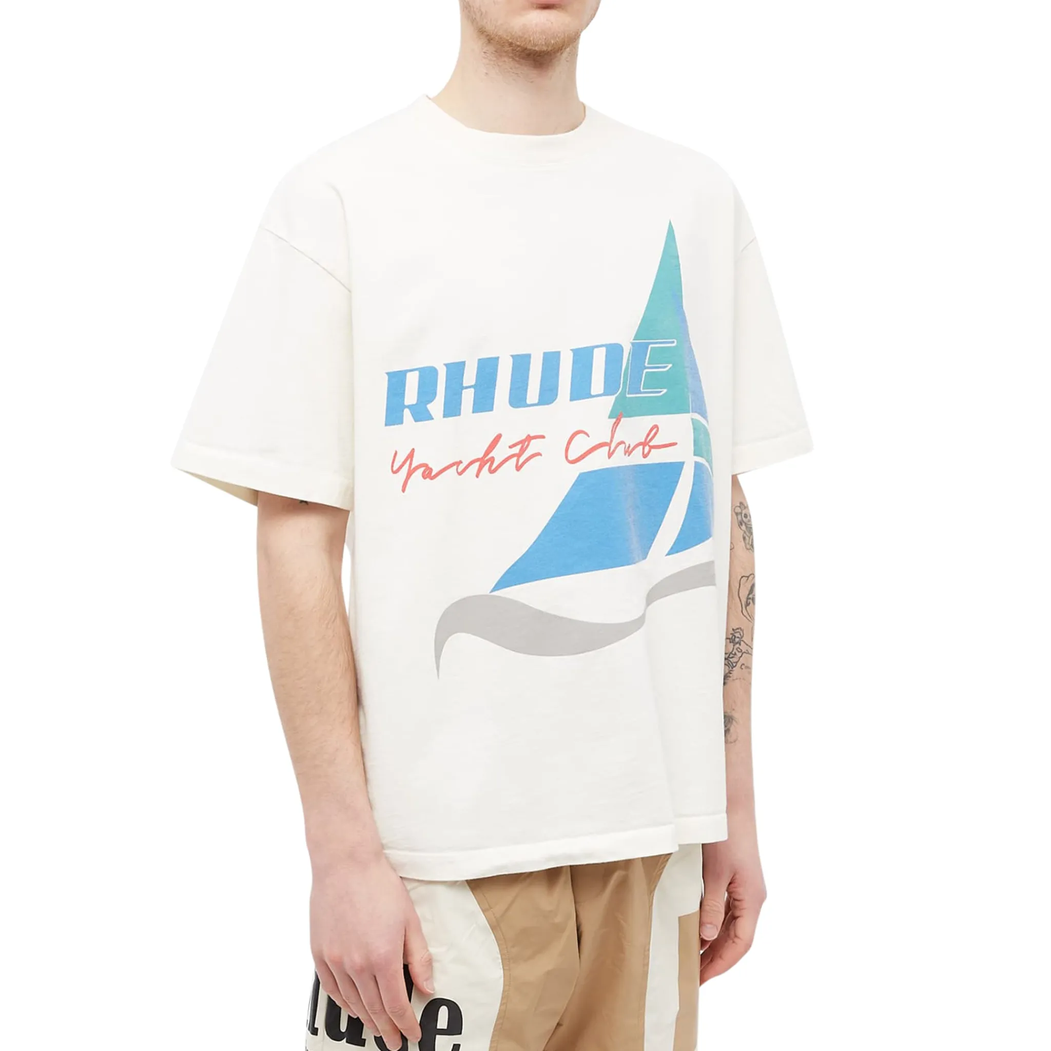 Rhude Preloved - Yacht Club Vintage White T Shirt< T-shirts
