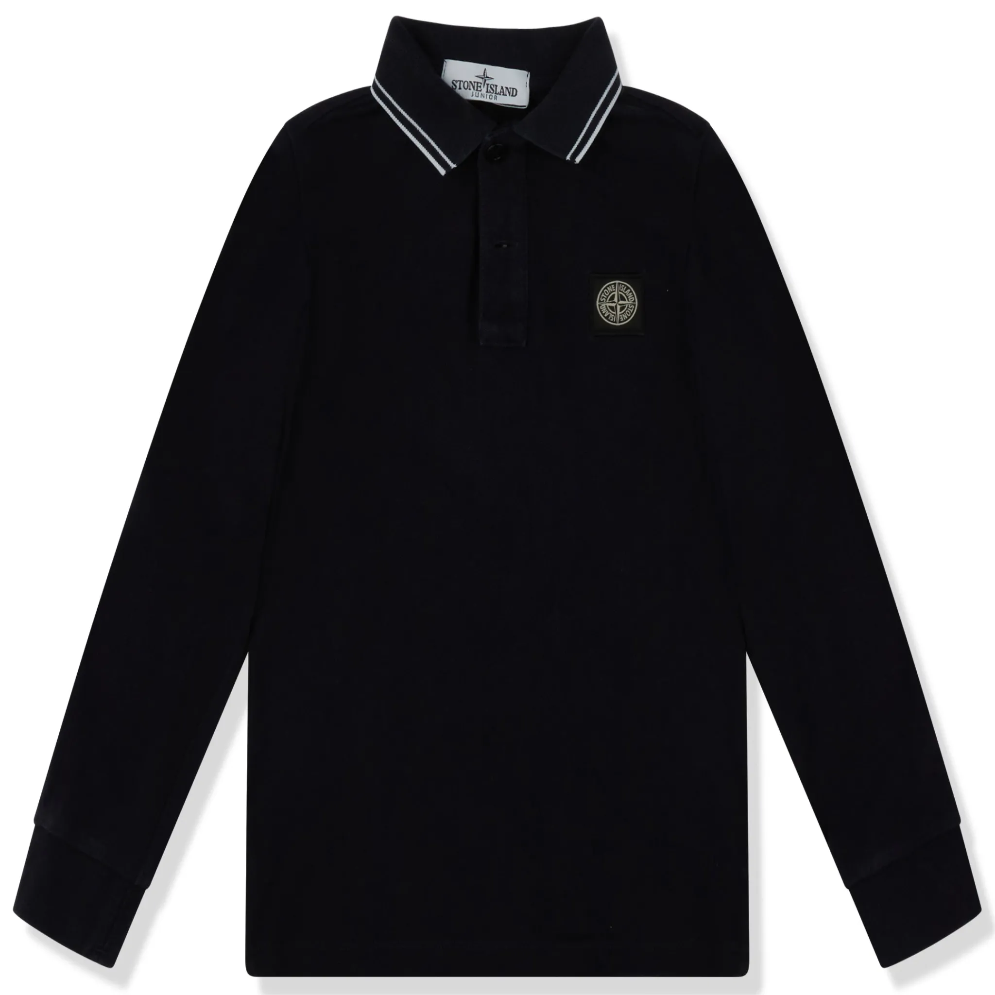 Stone Island Preloved - Junior Logo Compass Patch Navy Polo Shirt< Polo Shirts