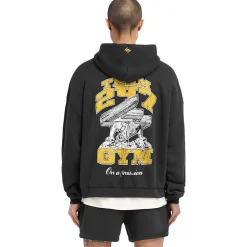 Represent 247 On His Shoulders Boxy Off Black Hoodie< Sweatshirts & Hoodies