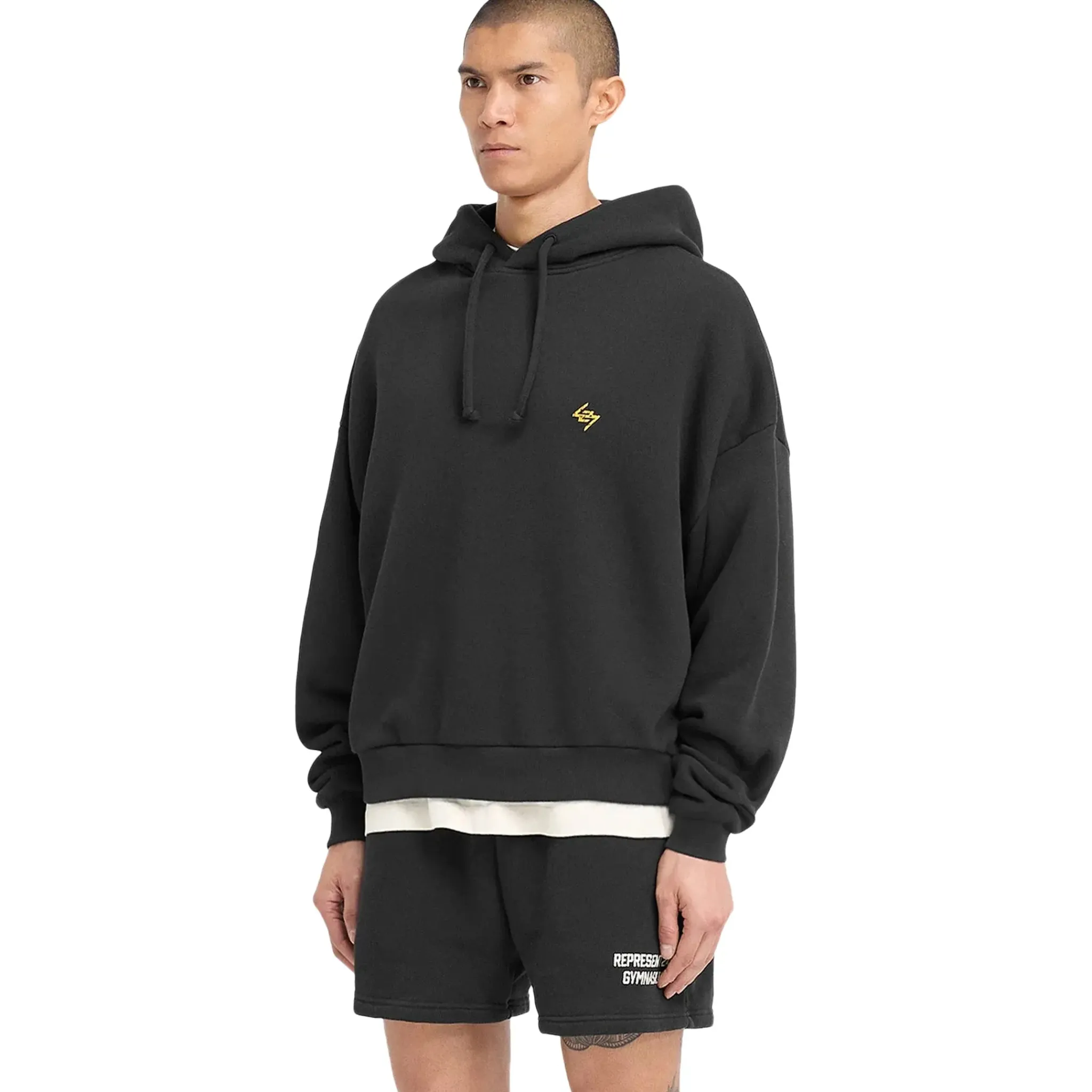 Represent 247 On His Shoulders Boxy Off Black Hoodie< Sweatshirts & Hoodies