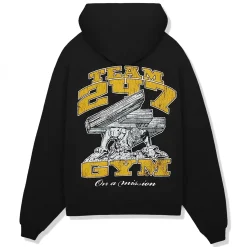 Represent 247 On His Shoulders Boxy Off Black Hoodie< Sweatshirts & Hoodies