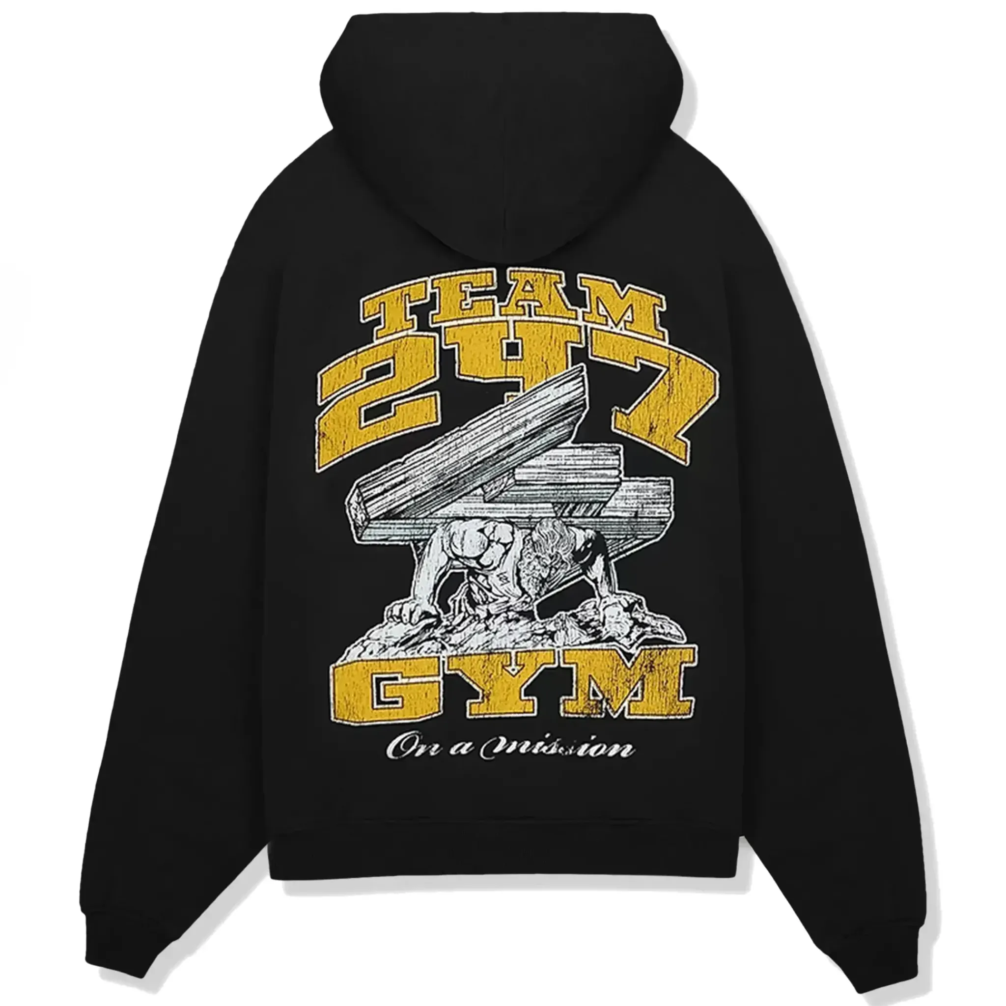 Represent 247 On His Shoulders Boxy Off Black Hoodie< Sweatshirts & Hoodies