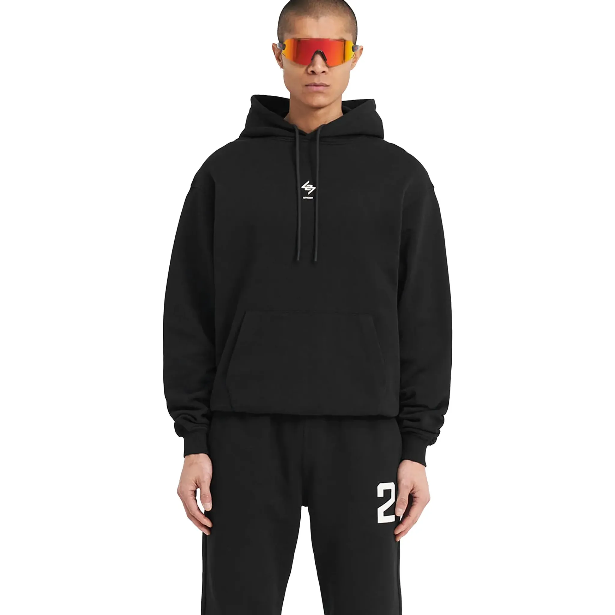 Represent 247 Oversized Jet Black Hoodie< Sweatshirts & Hoodies
