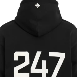 Represent 247 Oversized Jet Black Hoodie< Sweatshirts & Hoodies