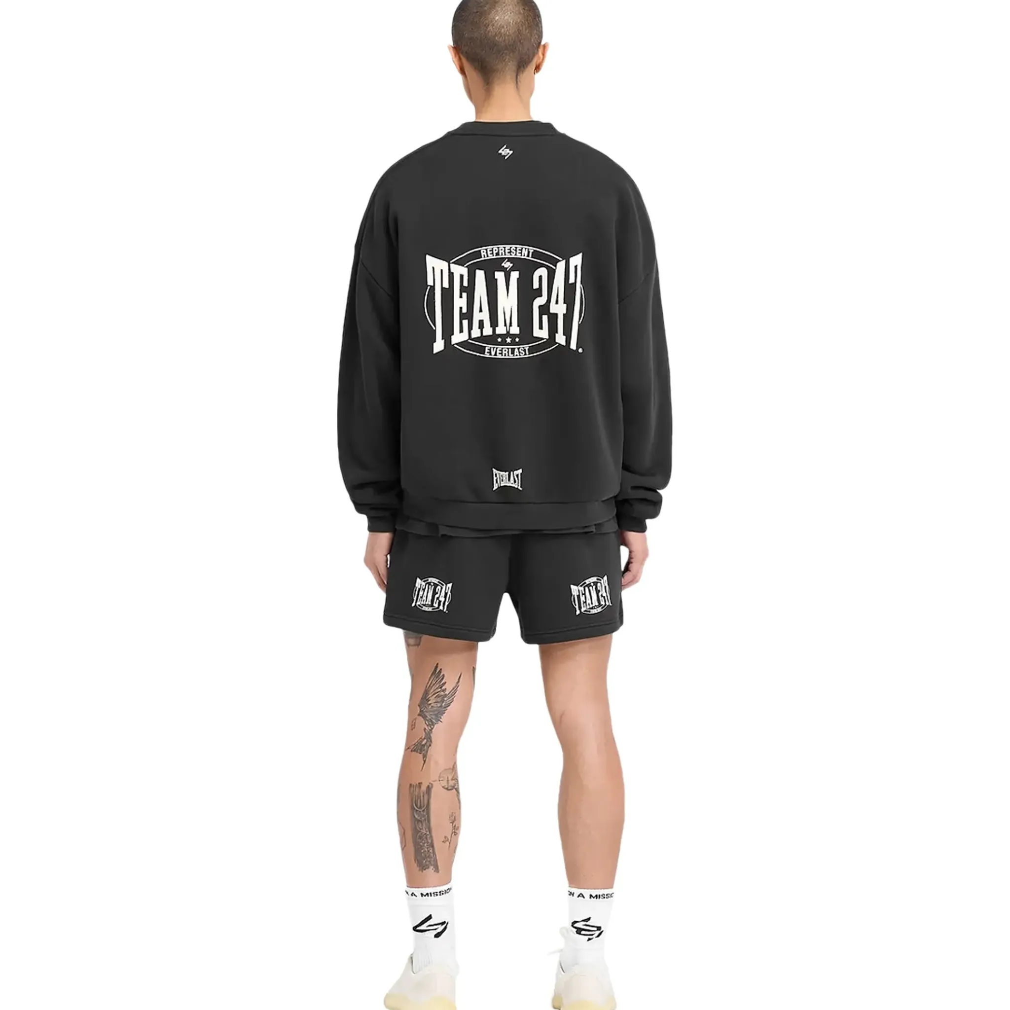 Represent 247 X Everlast Training Camp Boxy Off Black Sweatshirt< Sweatshirts & Hoodies