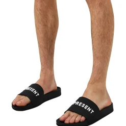 Represent Owners Club Black Pool Slides< Black Trainers|Sandals & Slides