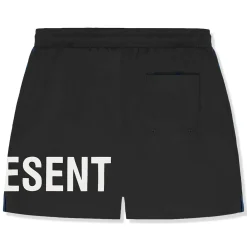 Represent Text Logo Black Swim Shorts< Swimwear|Shorts