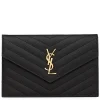 Saint Laurent Cassandre Matelasse Black Envelope Chain Wallet< Bags