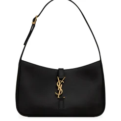 Saint Laurent Logo Plaque Black Hobo Bag< Cross Body Bags|Bags
