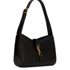 Saint Laurent Logo Plaque Black Hobo Bag< Cross Body Bags|Bags