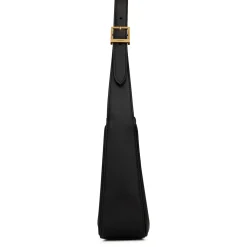 Saint Laurent Logo Plaque Black Hobo Bag< Cross Body Bags|Bags