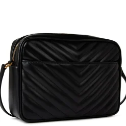 Saint Laurent Quilted Leather Lou Black Camera Bag< Bags