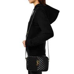 Saint Laurent Quilted Leather Lou Black Camera Bag< Bags