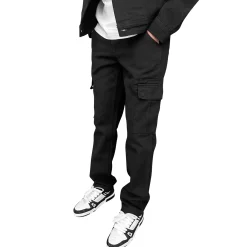 SIARR Black Denim Cargo Pants< Cargo Pants|Bottoms