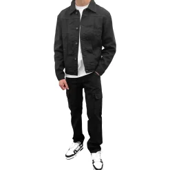 SIARR Black Denim Jacket & Cargo Pants< Cargo Pants|Bottoms