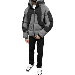 SIARR Black Grey Puffer Ski Jacket< Coats & Jackets