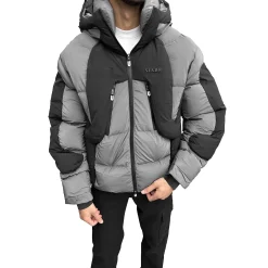 SIARR Black Grey Puffer Ski Jacket< Coats & Jackets