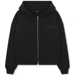 SIARR Black Zip-Up Hoodie< Sweatshirts & Hoodies