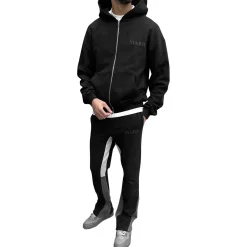 SIARR Black Zip-Up Hoodie< Sweatshirts & Hoodies