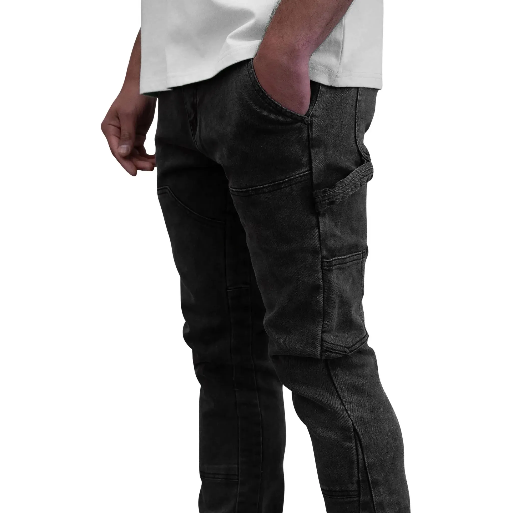 SIARR Carpenter Jeans Washed Black< Flared Jeans|Jeans