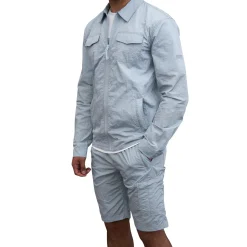 SIARR Crinkle Baby Blue Overshirt< Coats & Jackets