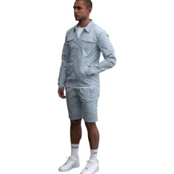 SIARR Crinkle Baby Blue Overshirt< Coats & Jackets