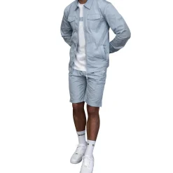 SIARR Crinkle Baby Blue Overshirt< Coats & Jackets
