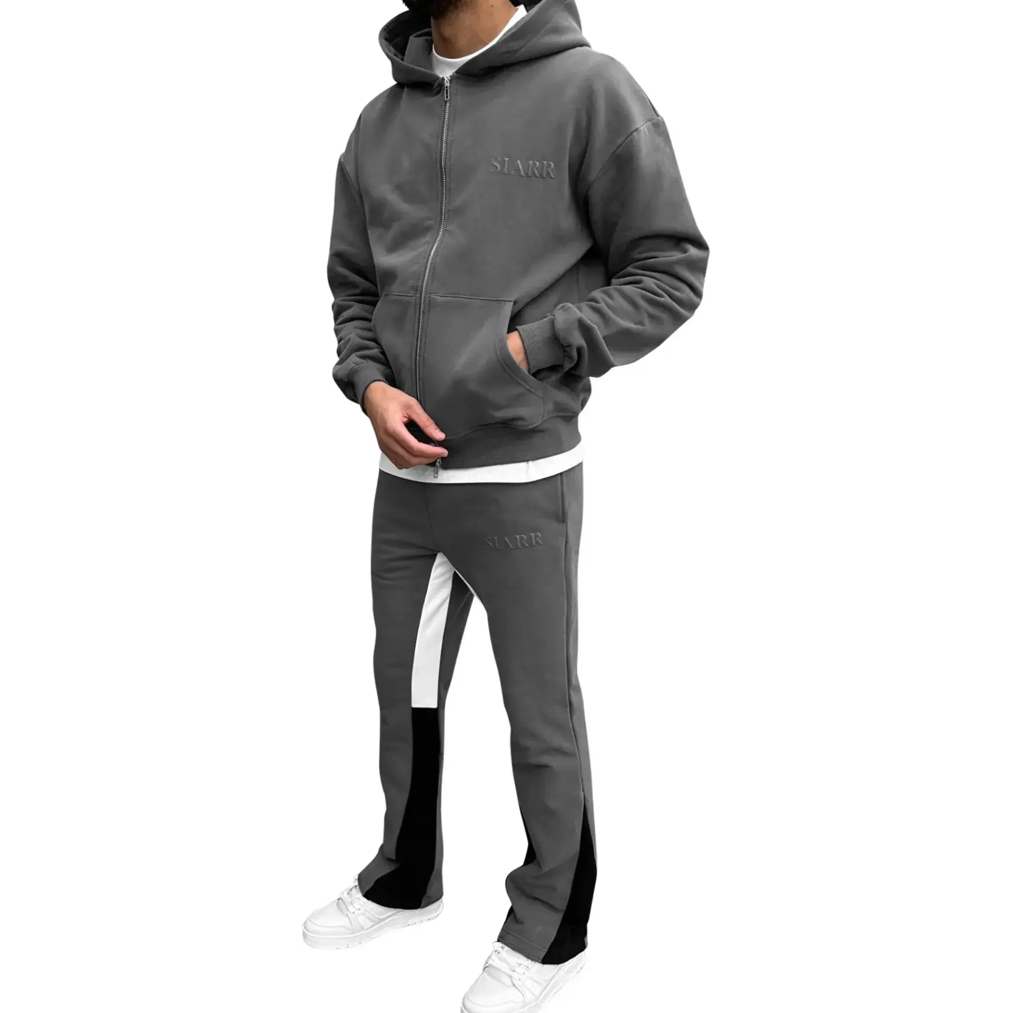 SIARR Dark Grey Flared Joggers< Bottoms|Sweatpants