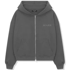 SIARR Dark Grey Zip-Up Hoodie< Sweatshirts & Hoodies