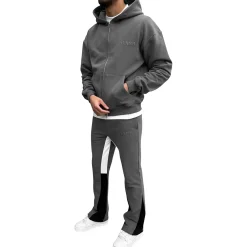 SIARR Dark Grey Zip-Up Hoodie< Sweatshirts & Hoodies