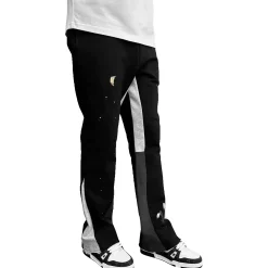 SIARR Flared Joggers Black Paint< Bottoms|Sweatpants
